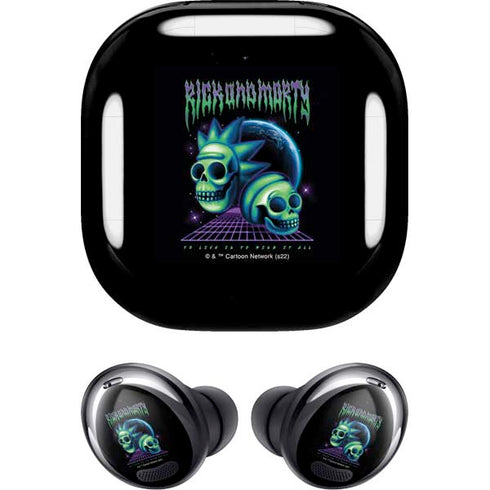 Adult Swim Rick and Morty Neon Skulls Galaxy Buds Pro Skin